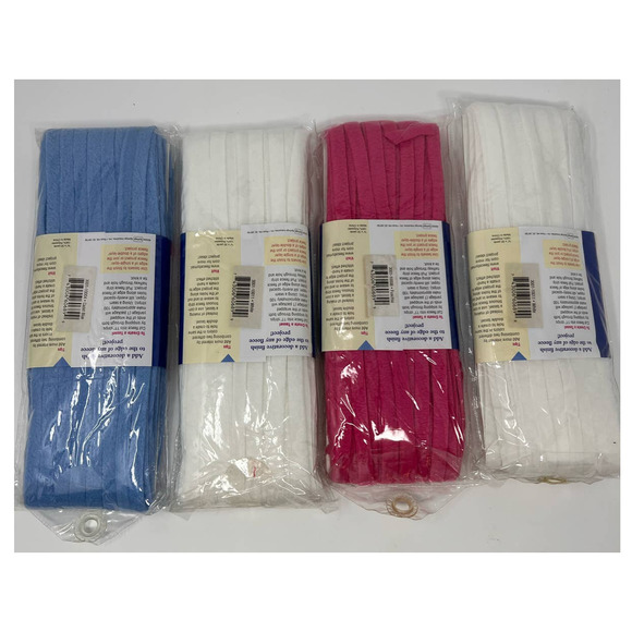 Fleeces Pieces Fleece‎ Tassels White Cadet Blue Fuschia - Picture 2 of 3